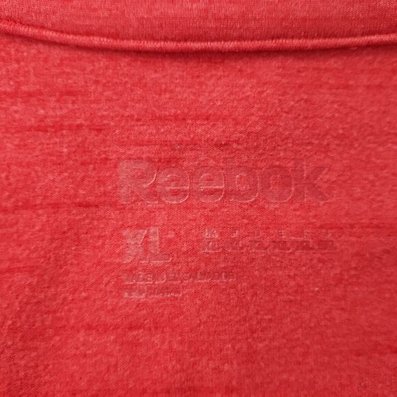 Reebok Womens XL Performance Running Shirt Athleisure Speedwick Thumb Holes Red - Picture 9 of 13